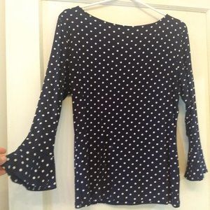 Ralph Lauren polka dot navy long-sleeve shirt